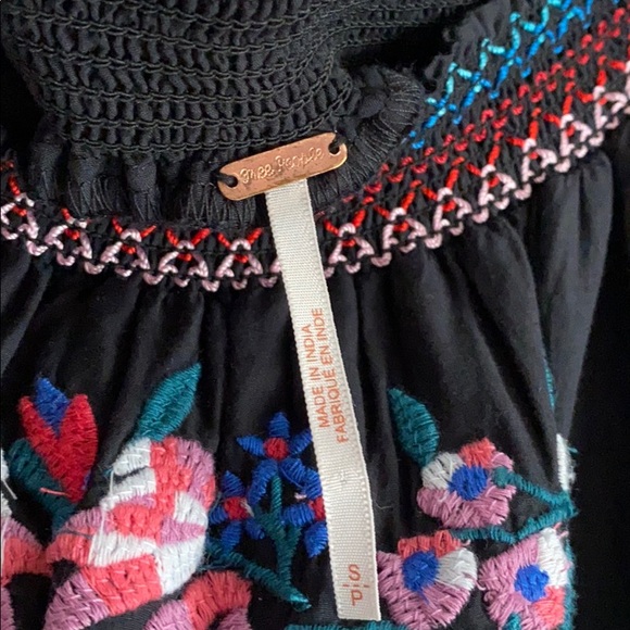 Free People black dress with colored embroidery - Picture 2 of 8